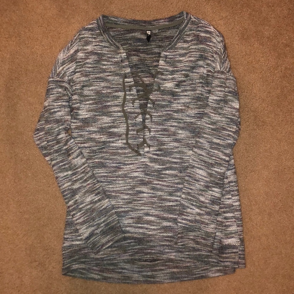 Lace up sweater